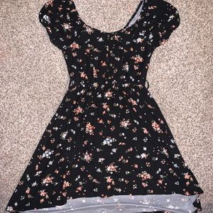 Black floral dress.